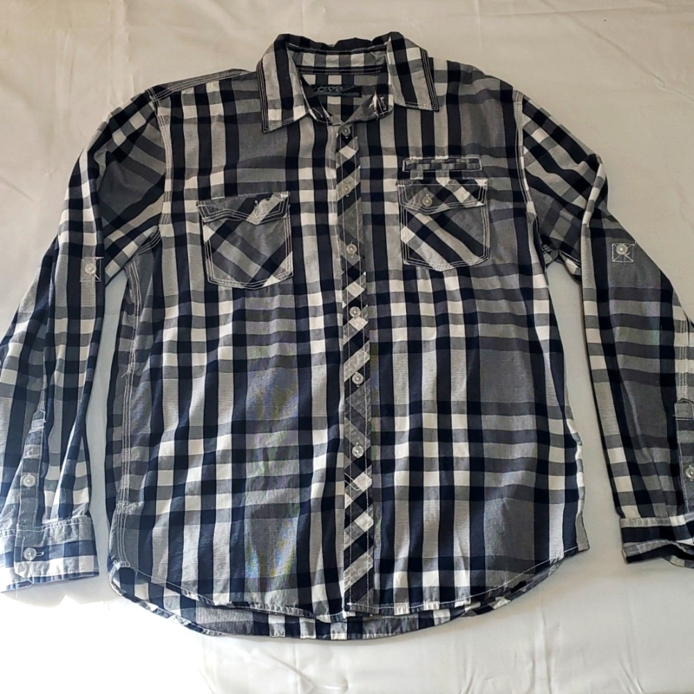 OTB plaid button down long sleeve shirt size small